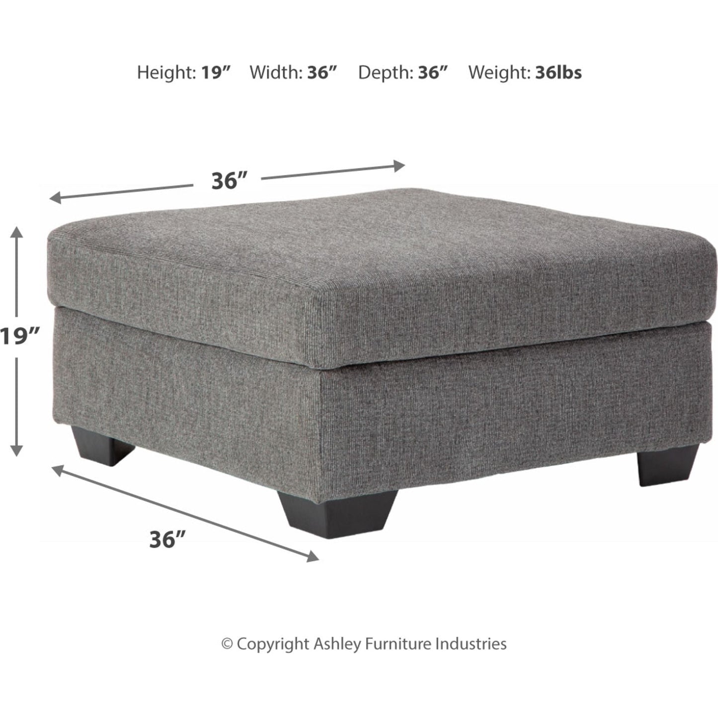 Pouf d'appoint surdimensionné Dalhart - Anthracite