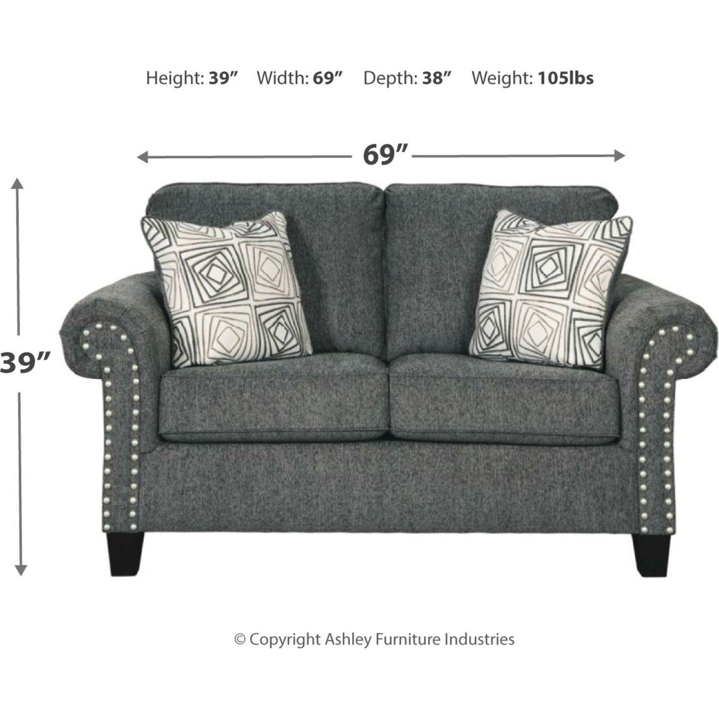 Causeuse Agleno - Anthracite