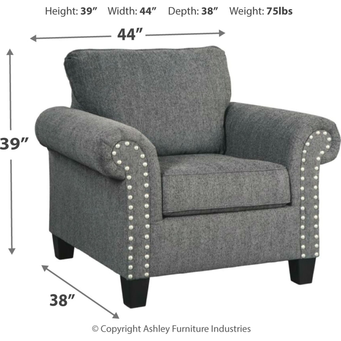 Chaise Agleno - Anthracite