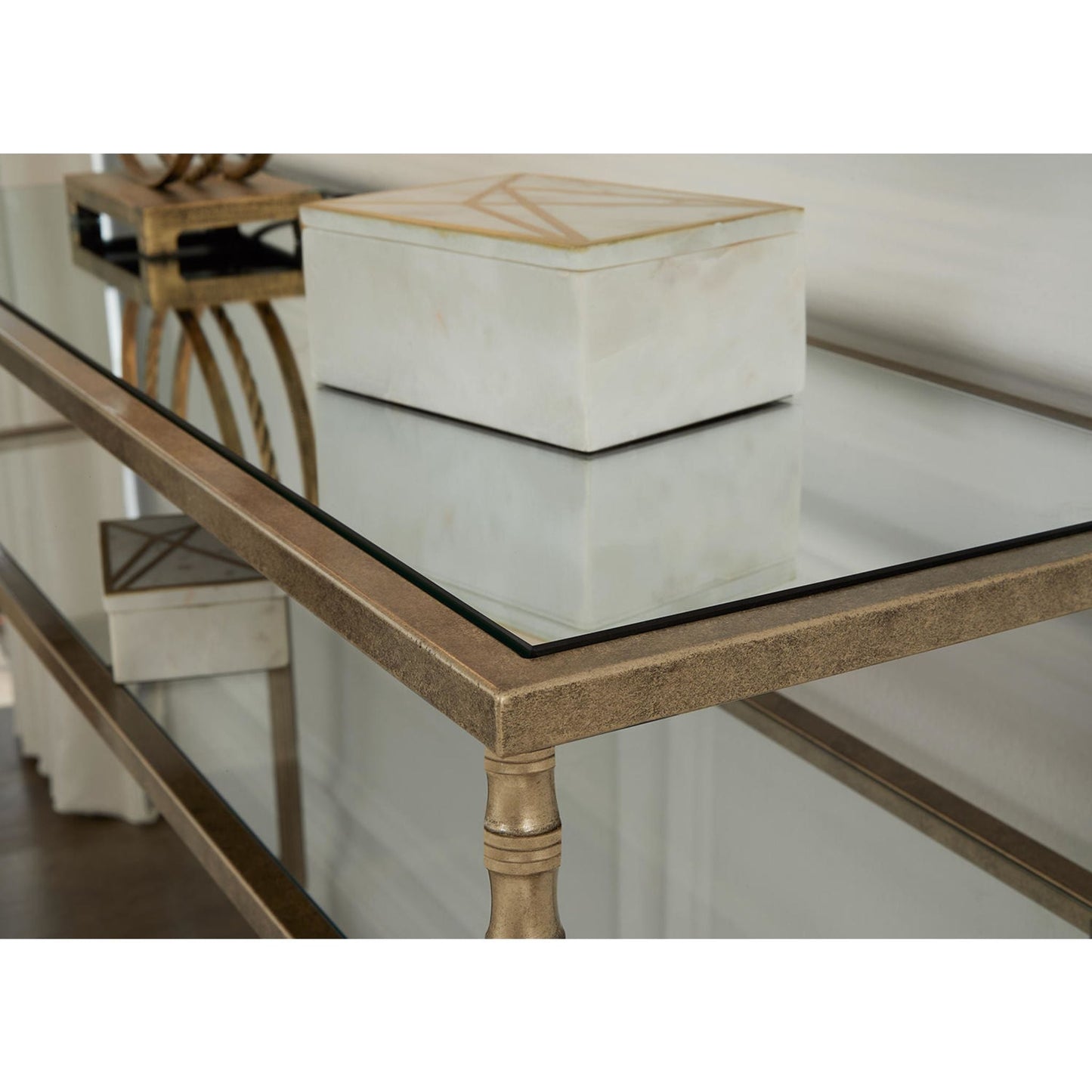 Table basse Cloverty - Finition or vieilli