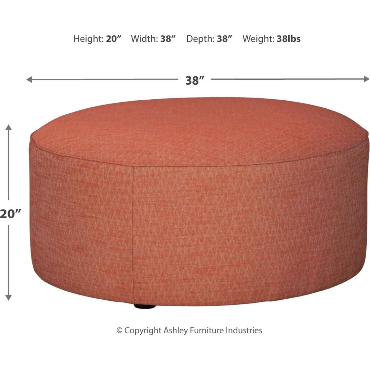 Pouf d'appoint surdimensionné Almanza - Henné