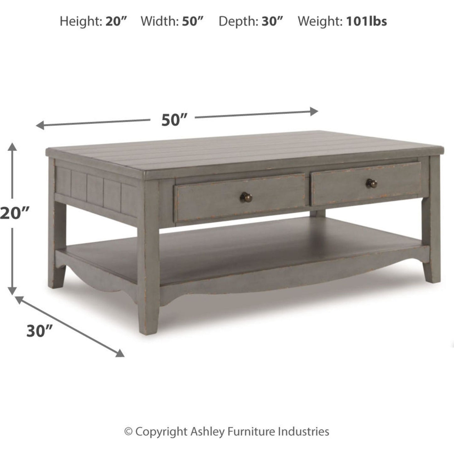 Table basse Charina - Gris antique