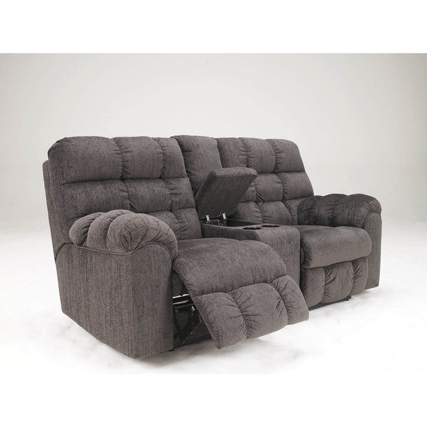 Causeuse inclinable avec console Acieona - Ardoise