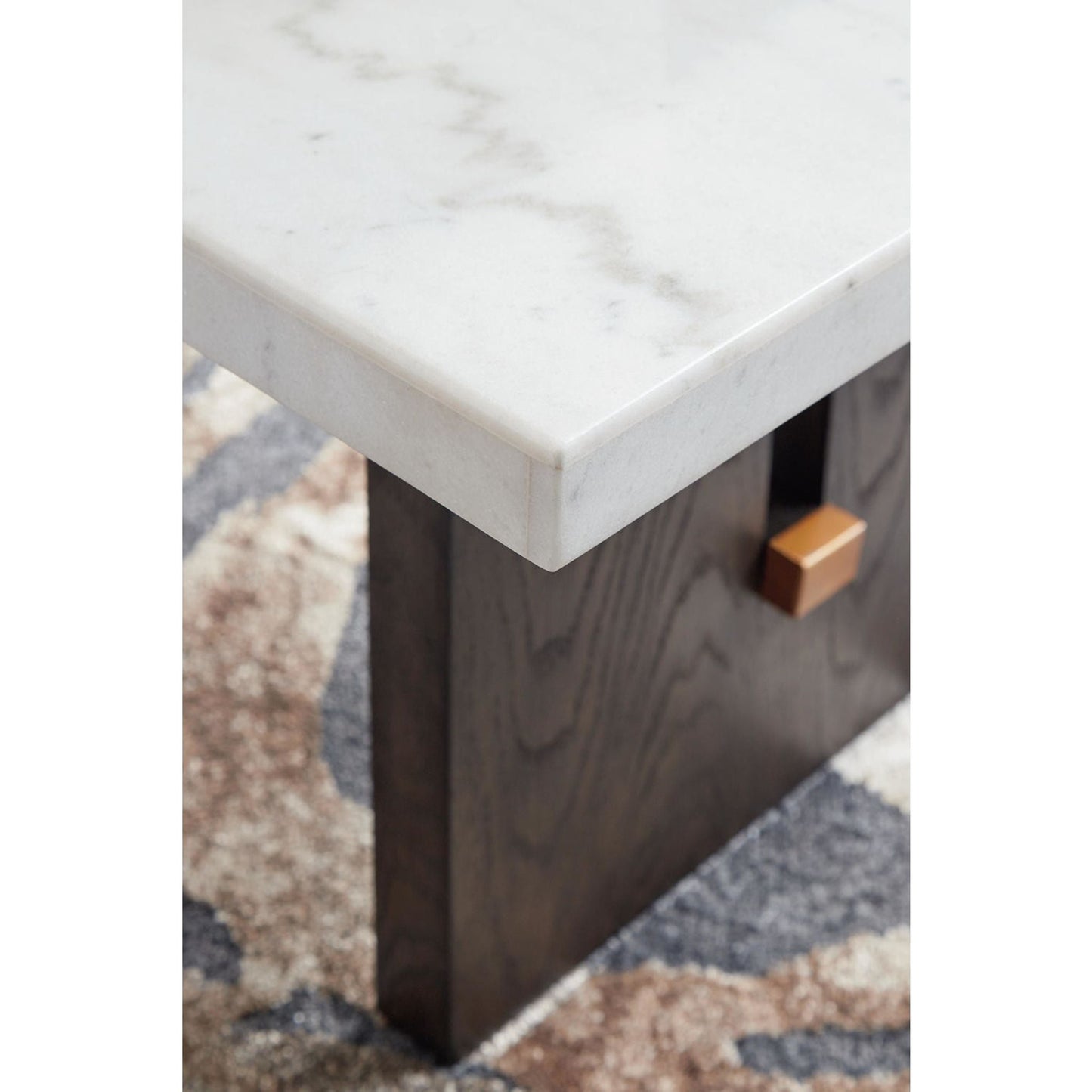 Table basse Burkhaus - Blanc/marron foncé