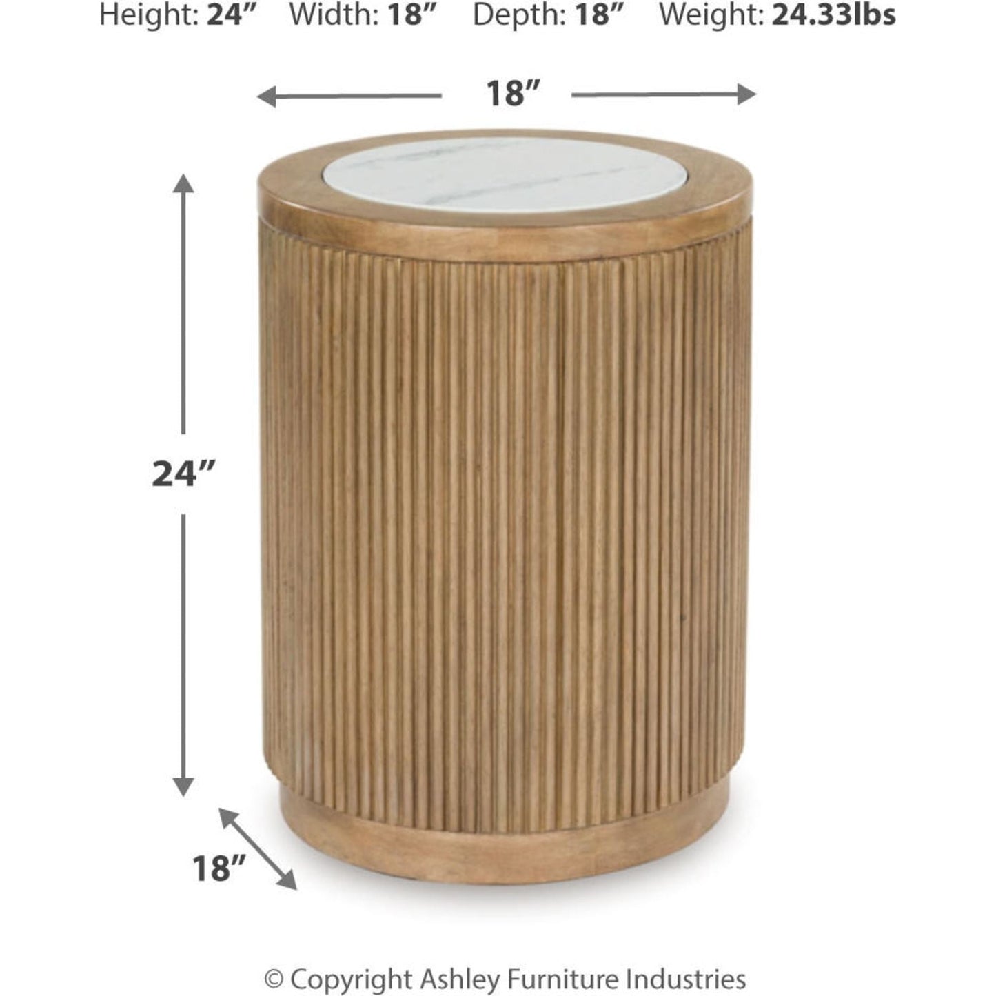 Table d'appoint Camdill - Marron clair/blanc