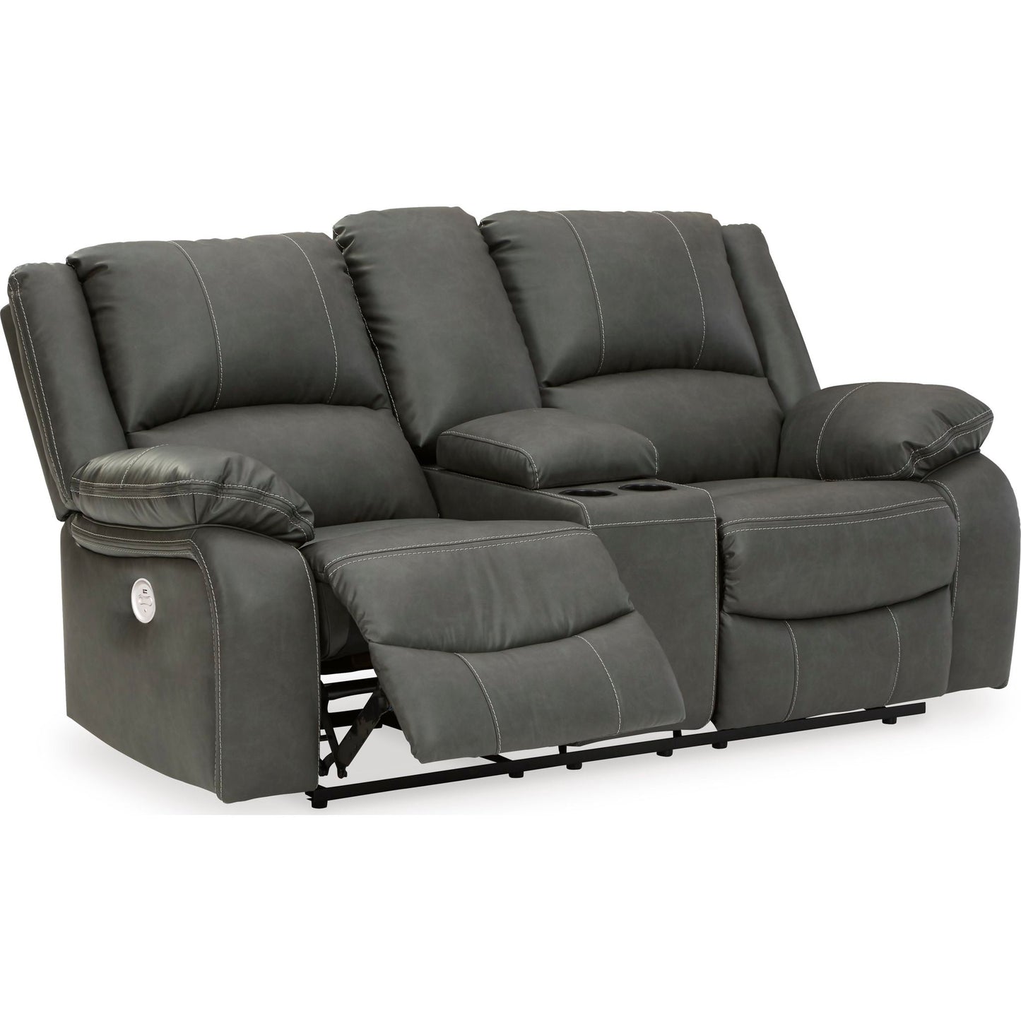 Causeuse inclinable électrique avec console Calderwell - Gris