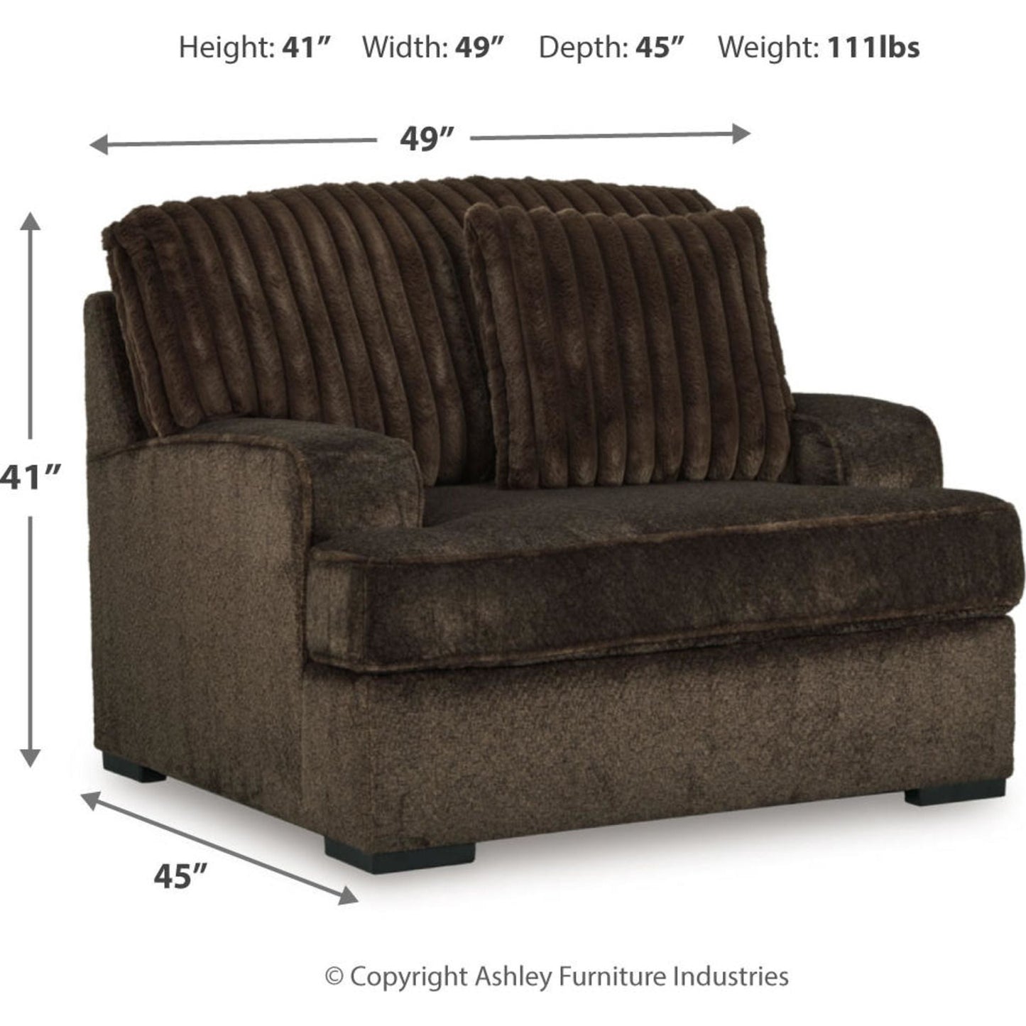 Chaise surdimensionnée Aylesworth - Chocolat