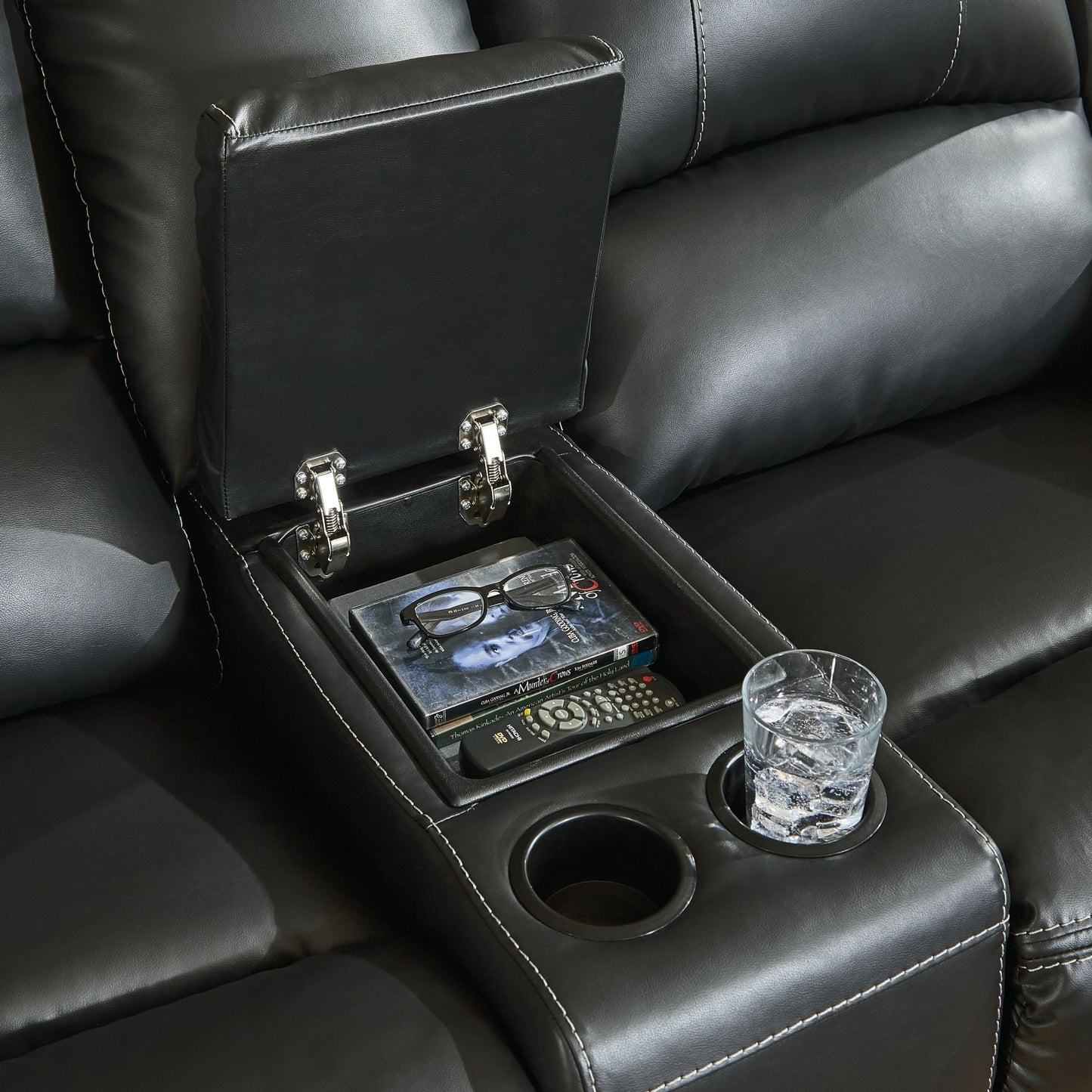 Causeuse inclinable avec console Calderwell - Noir