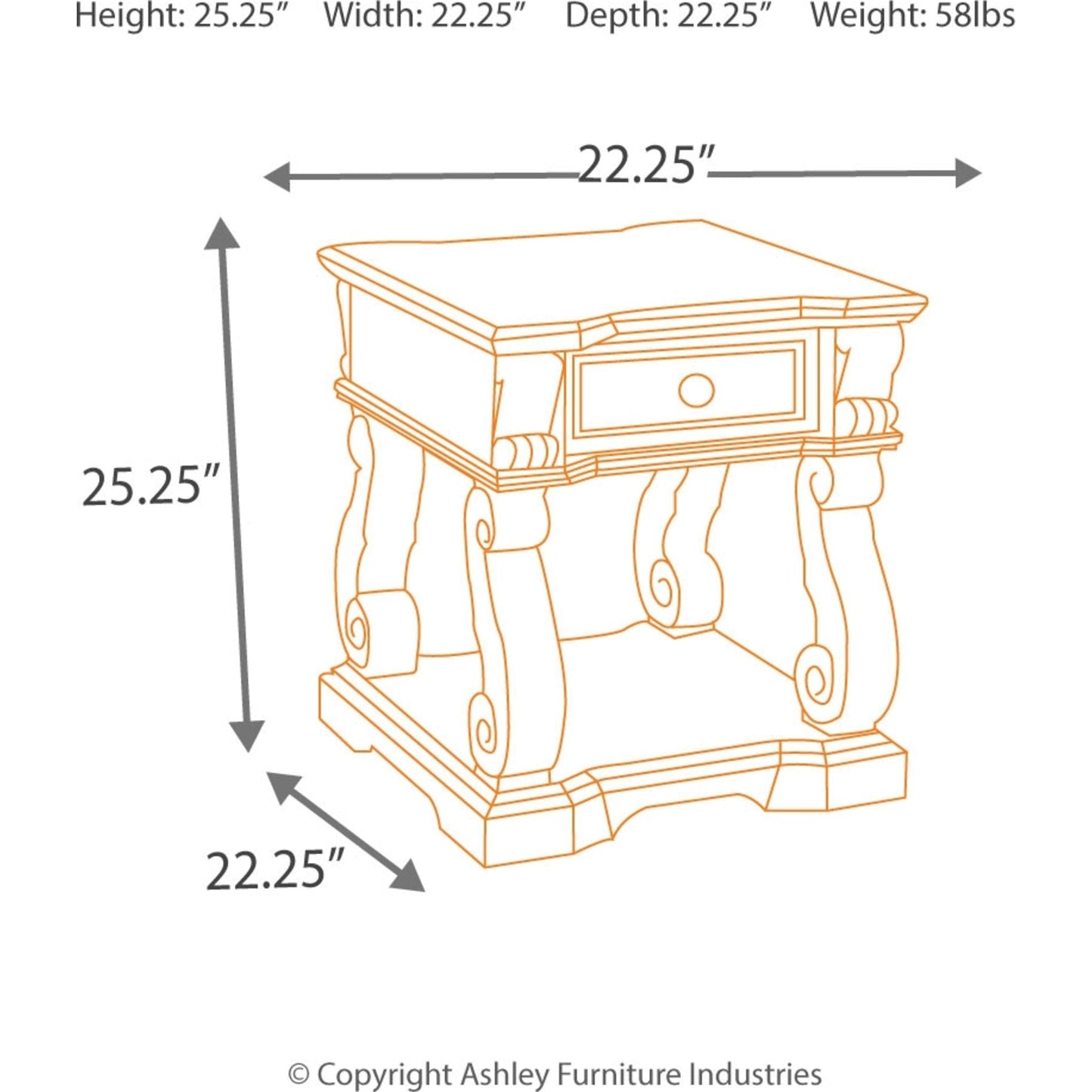 Table d'appoint Alymere - Brun rustique