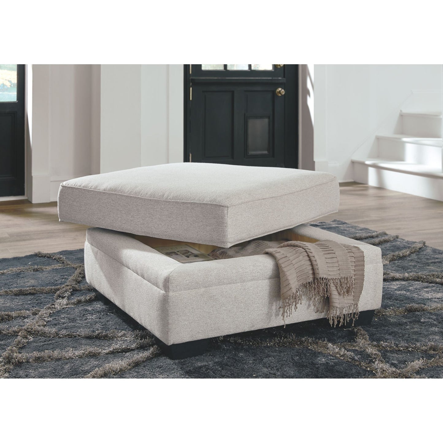 Pouf de rangement Dellara - Craie