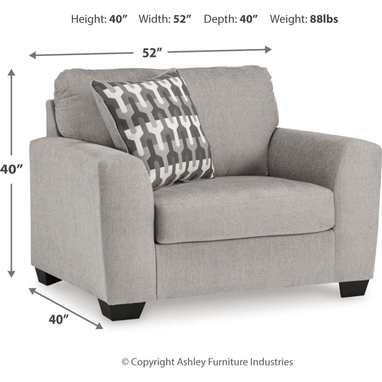 Fauteuil surdimensionné Avenal Park - Flanelle