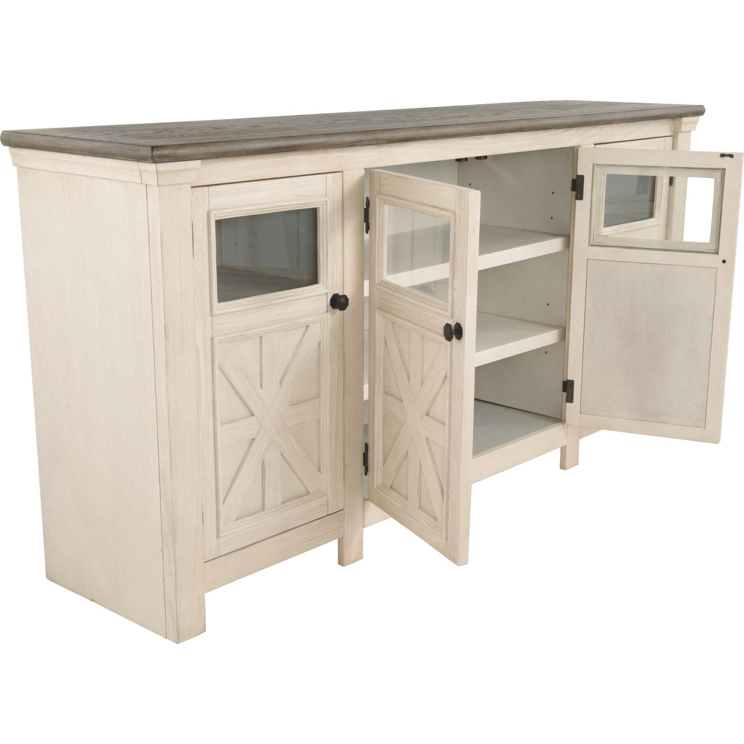 Meuble TV Bolanburg - Blanc/Gris patiné