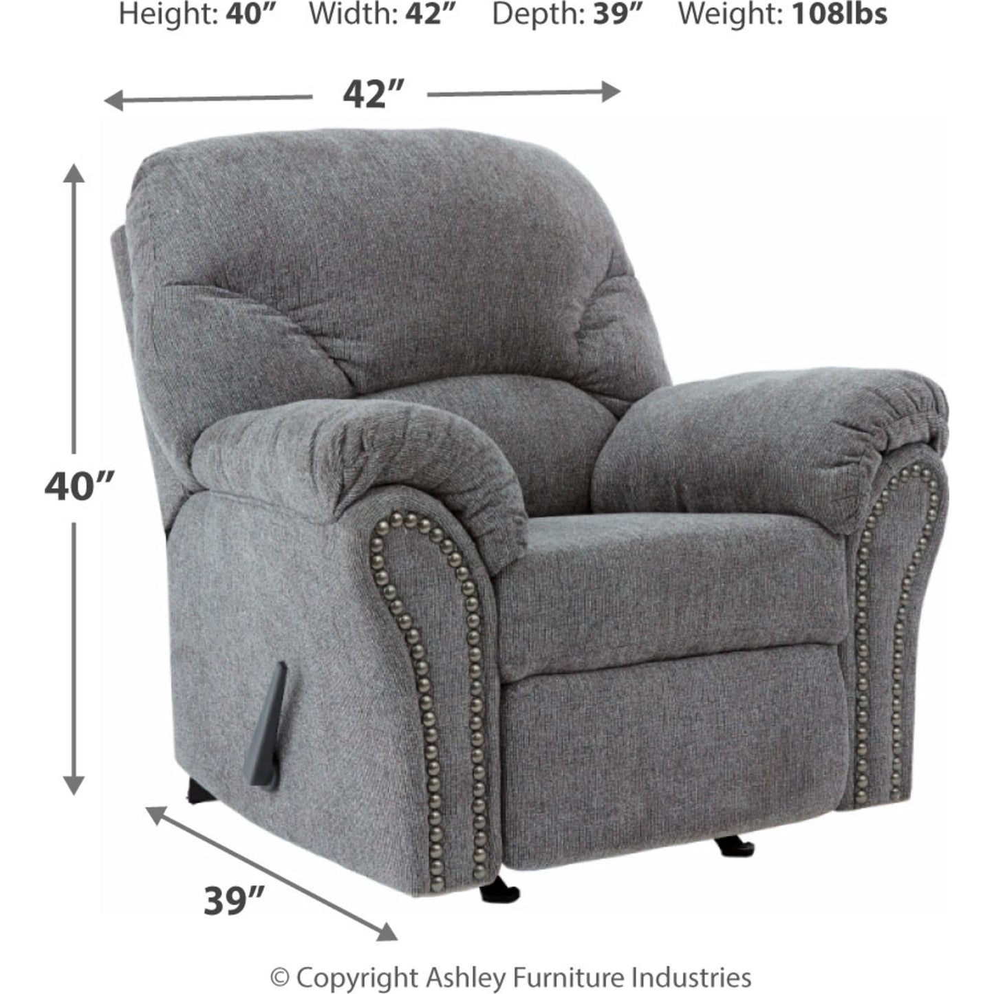 Fauteuil inclinable à bascule Allmaxx - Étain