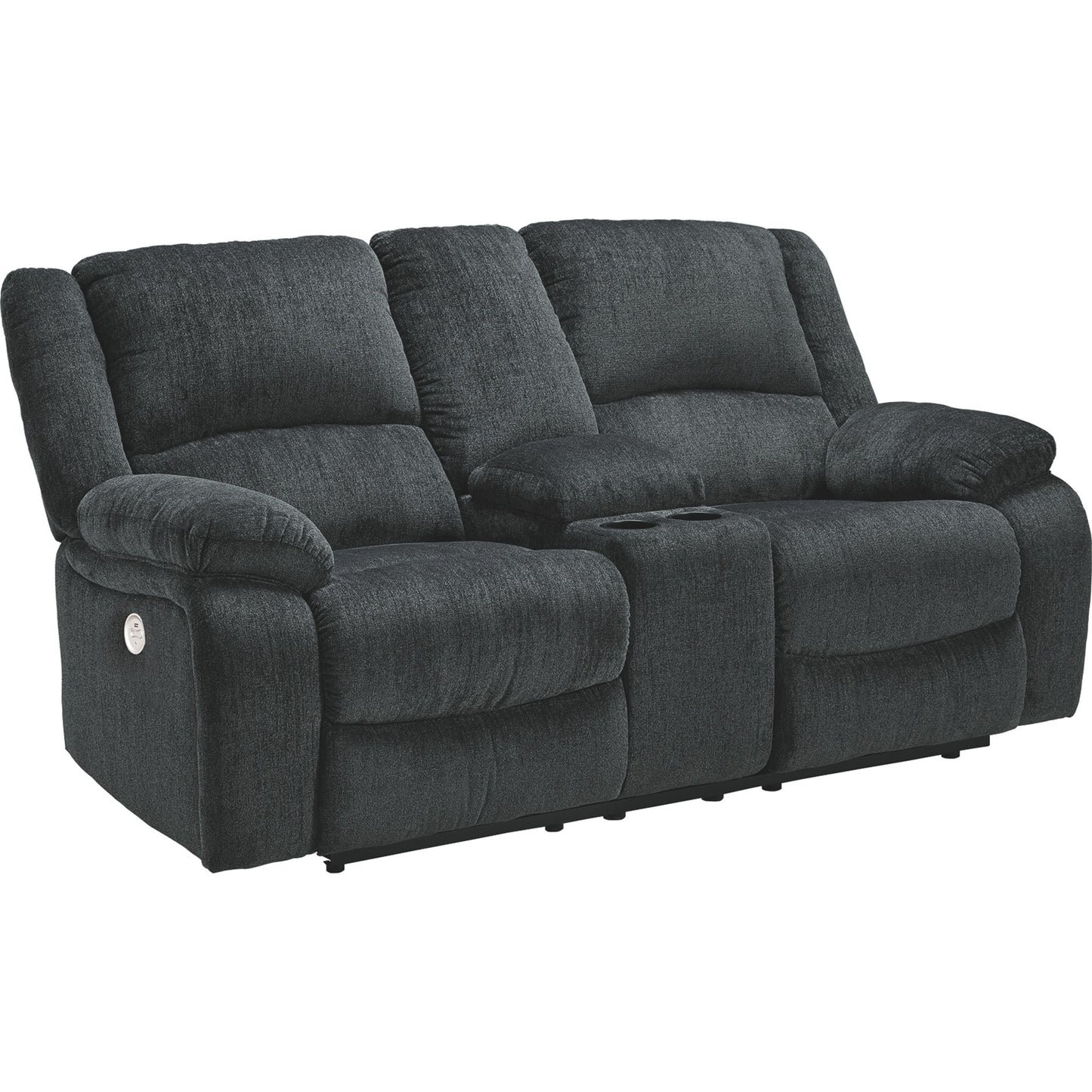 Causeuse inclinable électrique Draycoll avec console - Ardoise