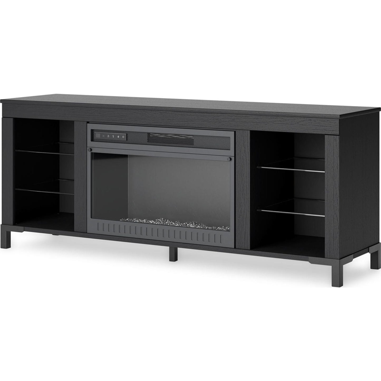 Meuble TV Cayberry avec cheminée - Noir