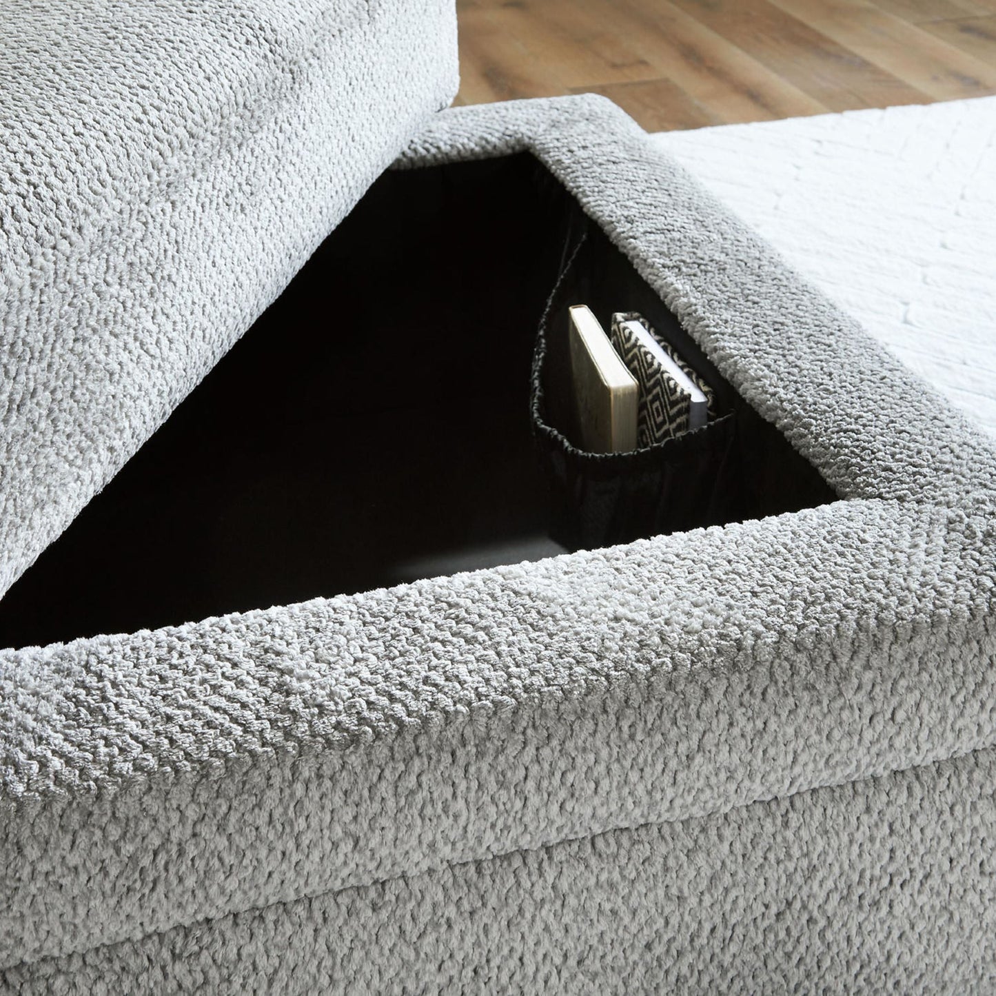 Pouf de rangement Casselbury - Ciment