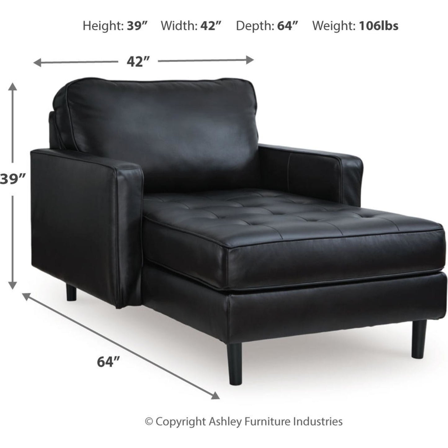 Chaise longue Bryceview - Onyx