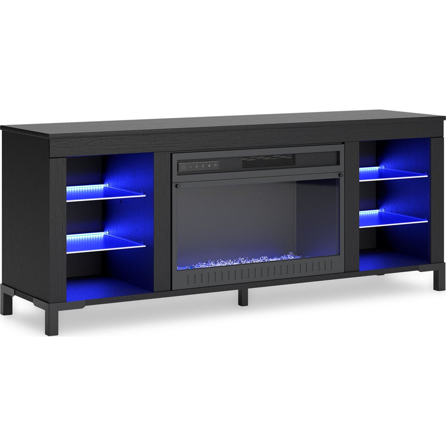 Meuble TV Cayberry avec cheminée - Noir