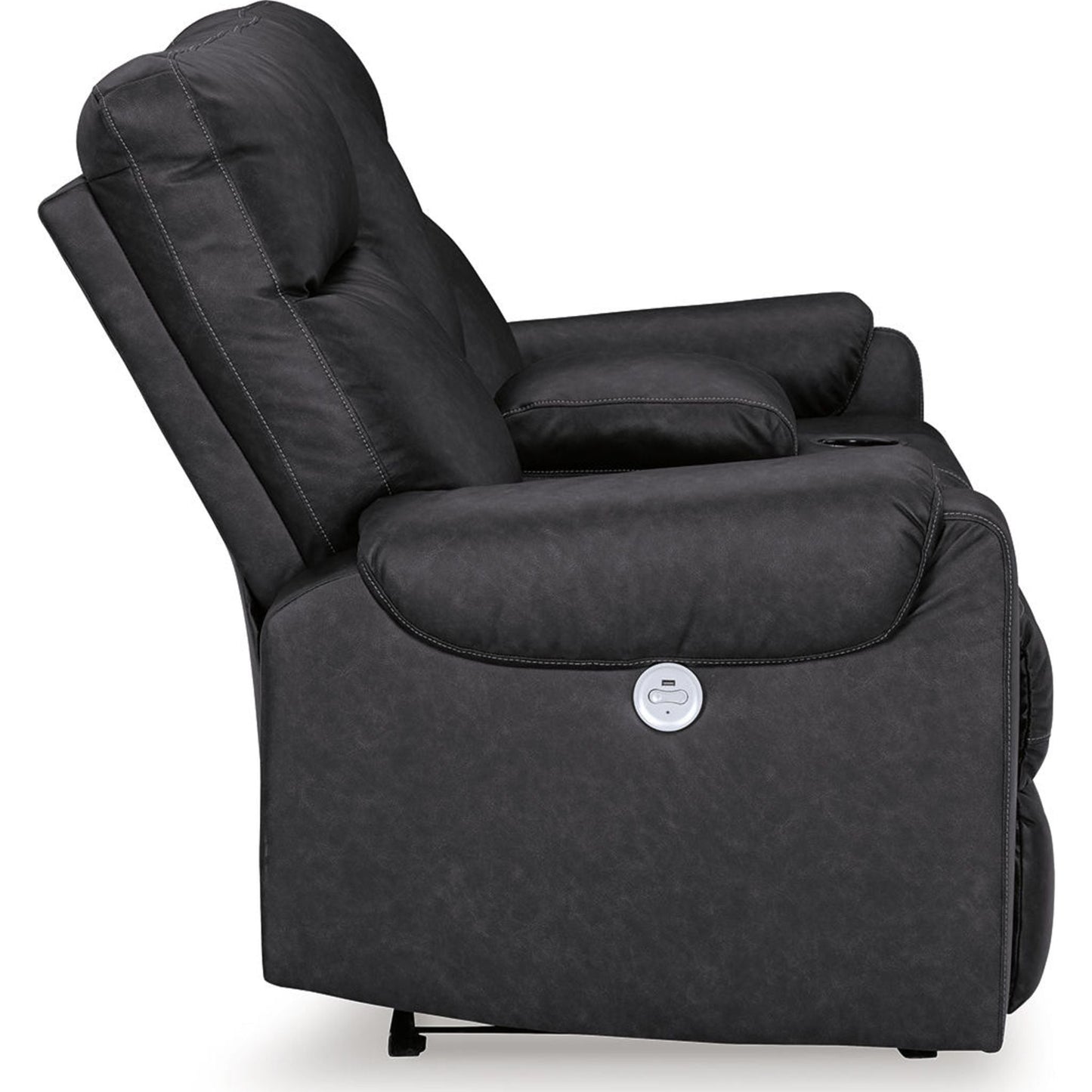 Causeuse inclinable électrique Axtellton avec console - Carbone