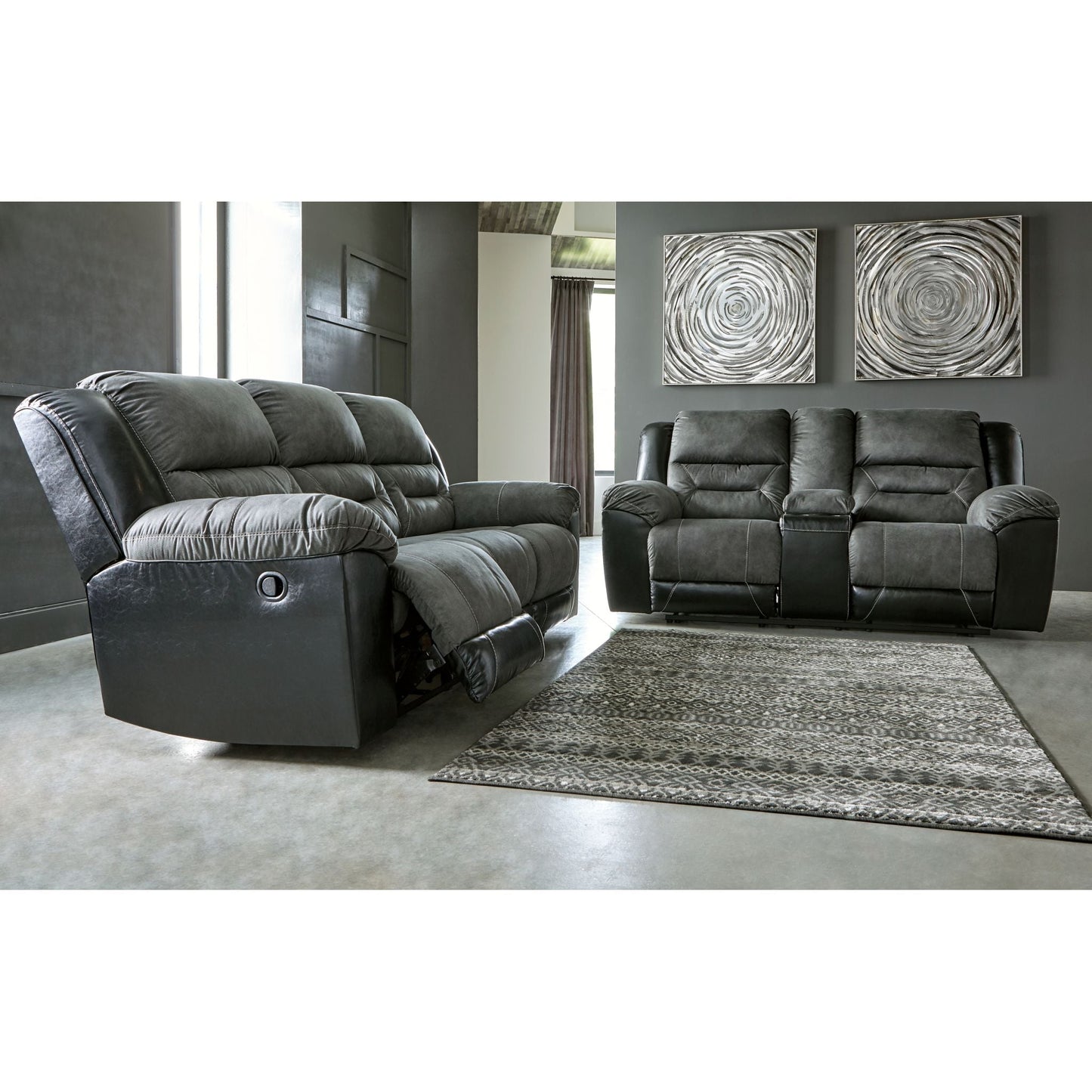 Causeuse inclinable Earhart avec console - Ardoise
