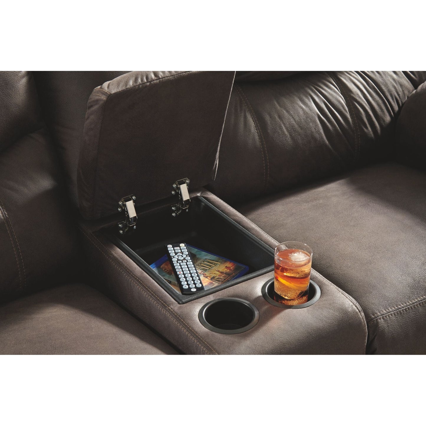 Causeuse inclinable Boxberg avec console - Teck