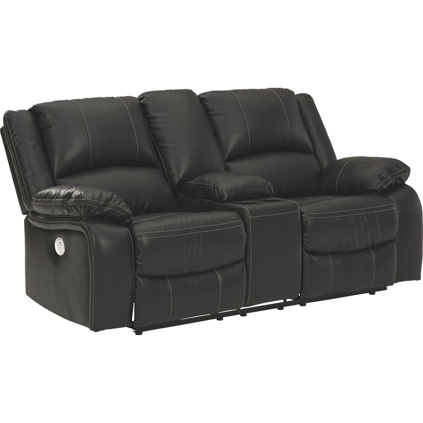 Causeuse inclinable électrique avec console Calderwell - Noir