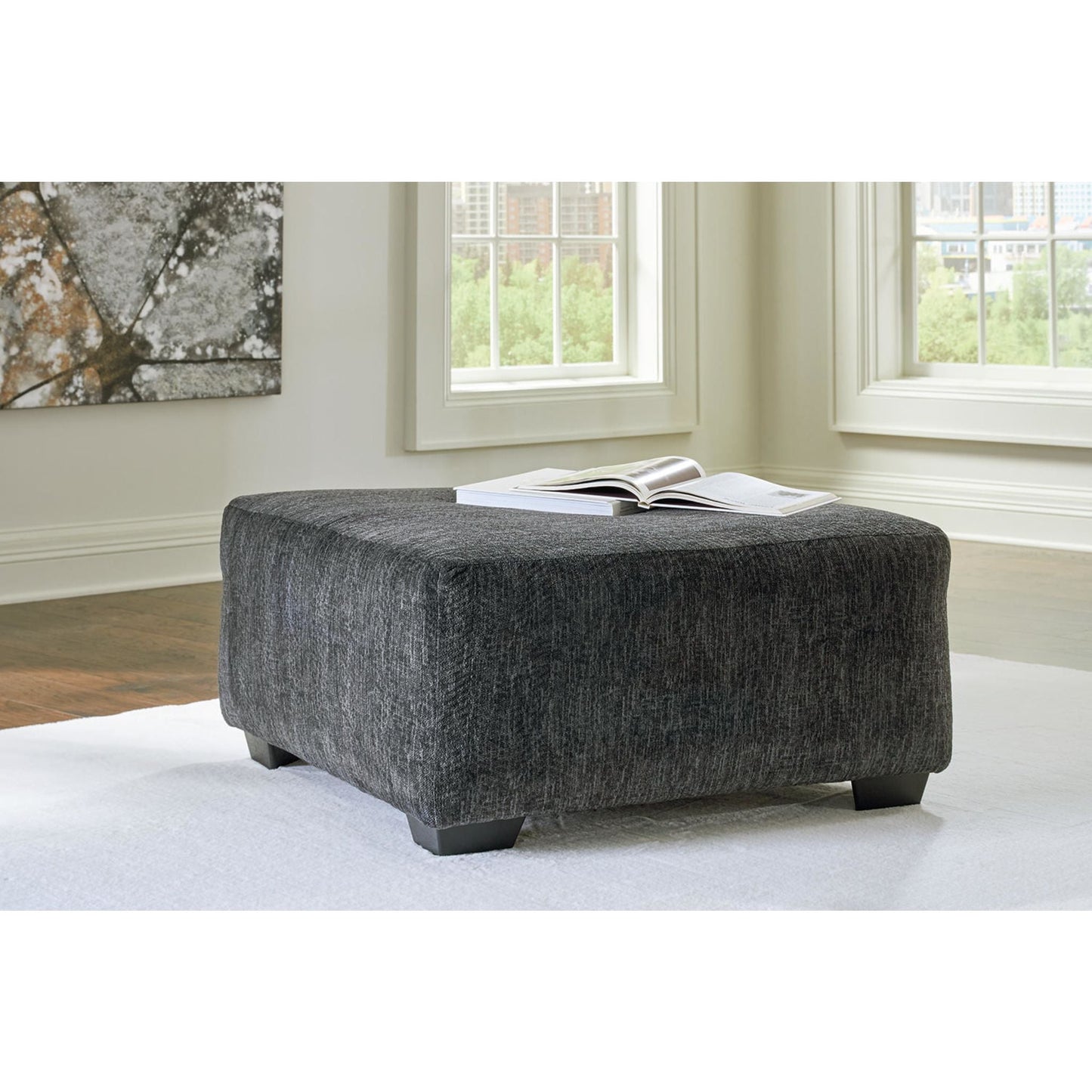 Pouf d'appoint surdimensionné Biddeford - Ébène