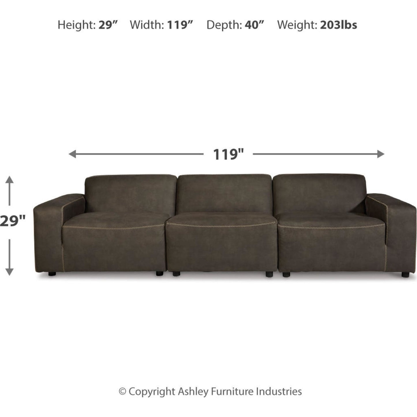 Canapé modulable Allena 3 pièces