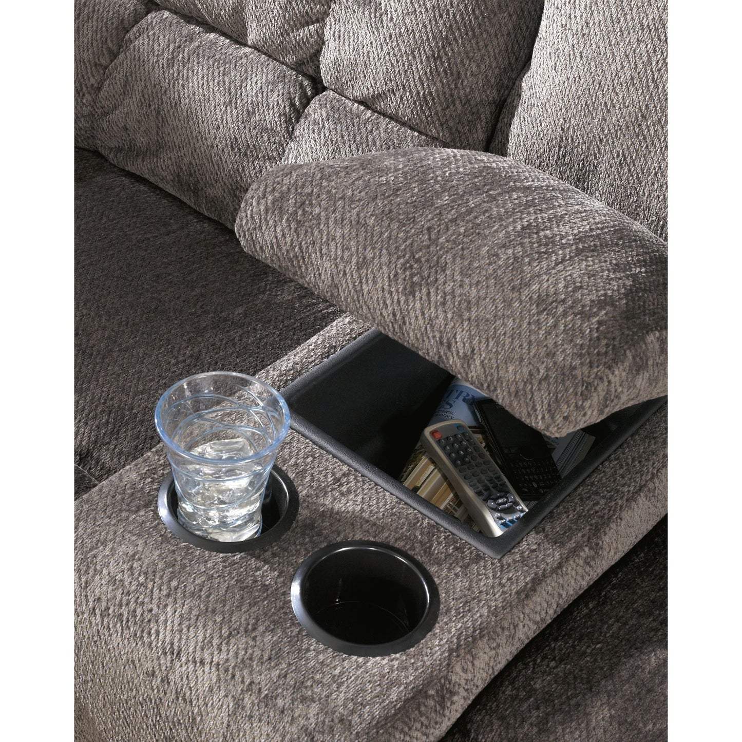 Causeuse inclinable avec console Acieona - Ardoise