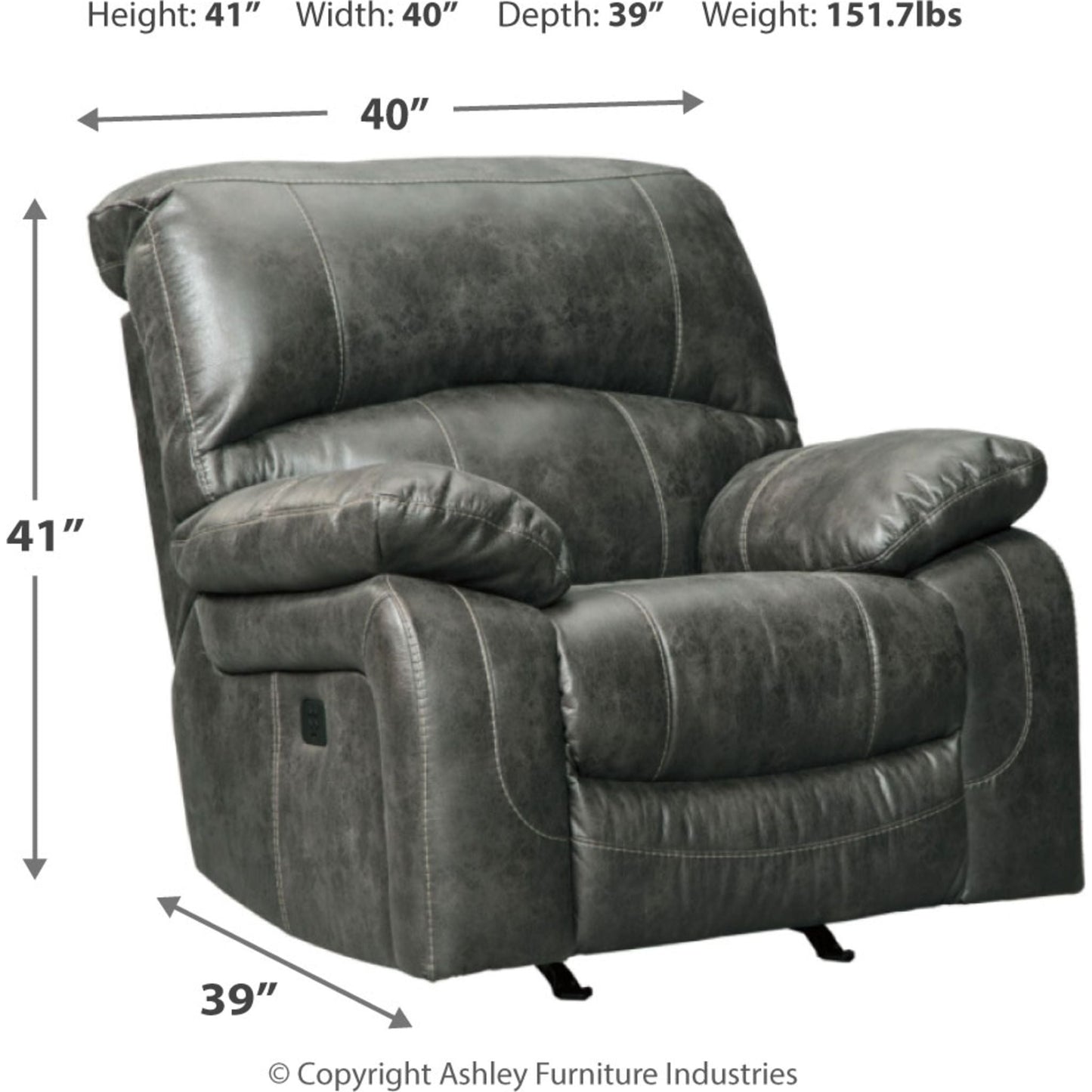 Fauteuil inclinable électrique à bascule Dunwell - Acier
