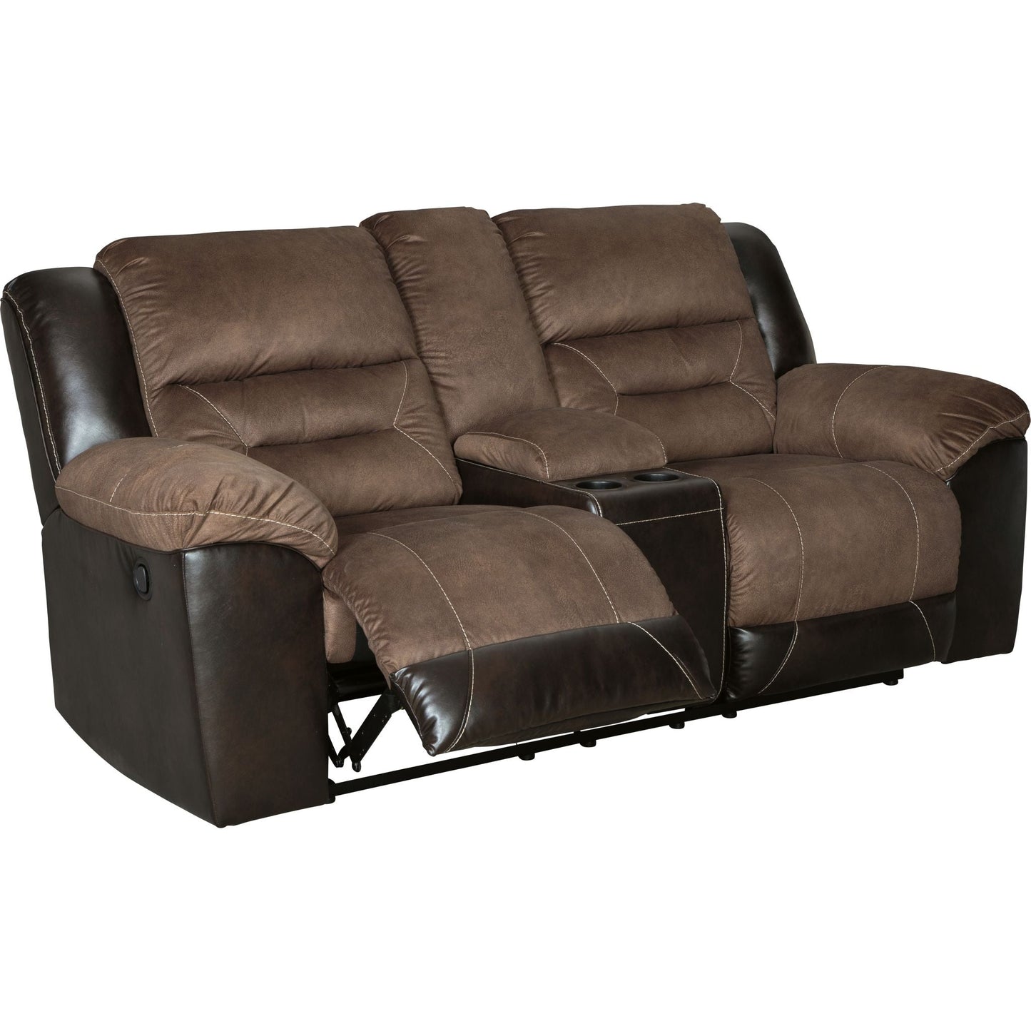 Causeuse inclinable Earhart avec console - Châtaigne