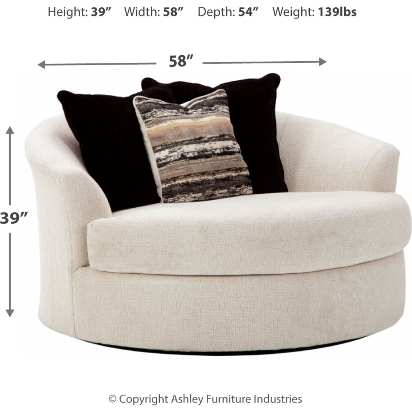 Chaise pivotante Cambri - Neige