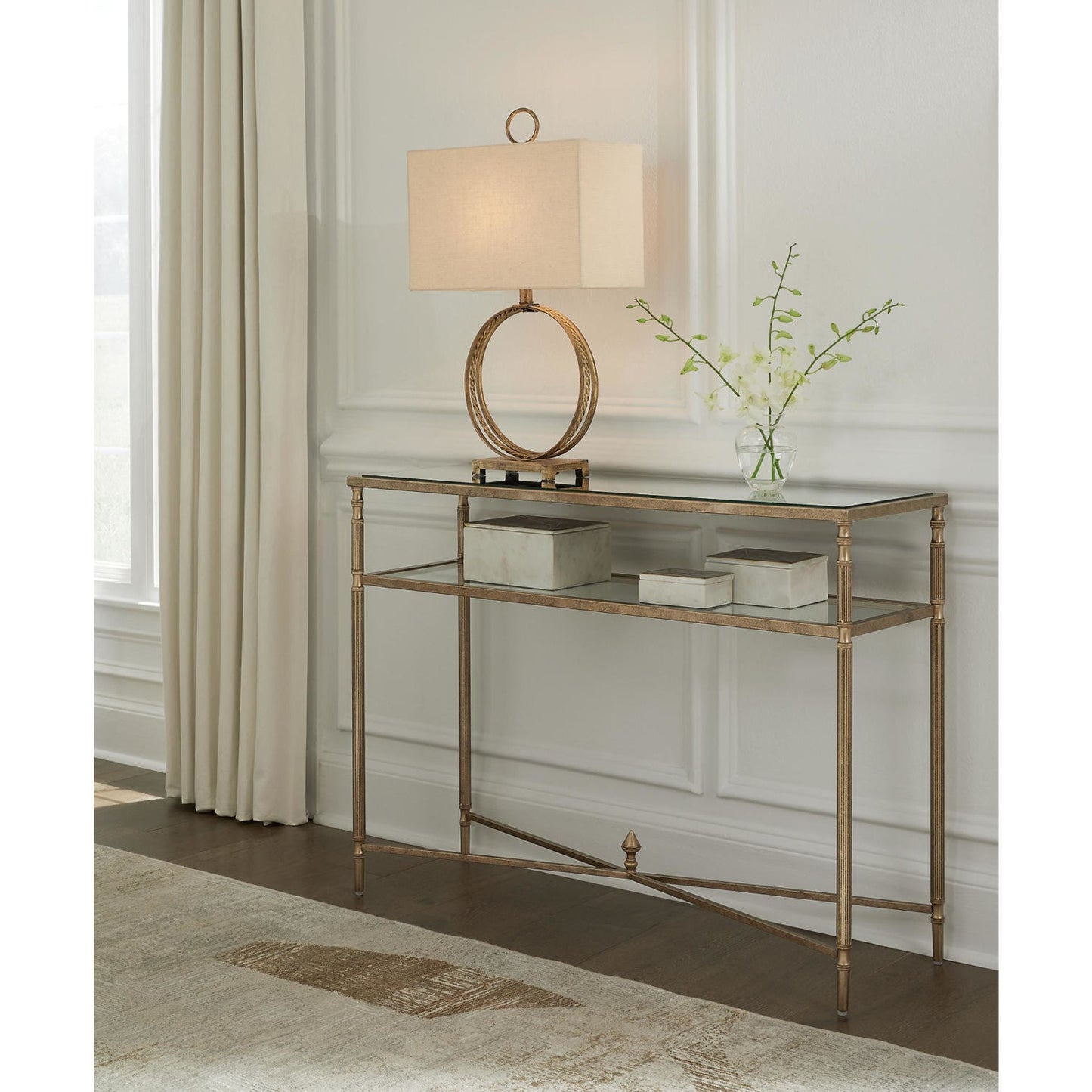 Table basse Cloverty - Finition or vieilli