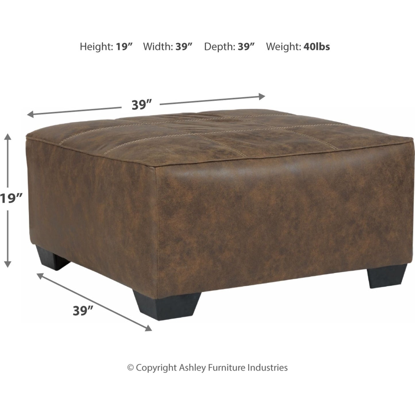 Pouf d'appoint surdimensionné en abalone - Chocolat