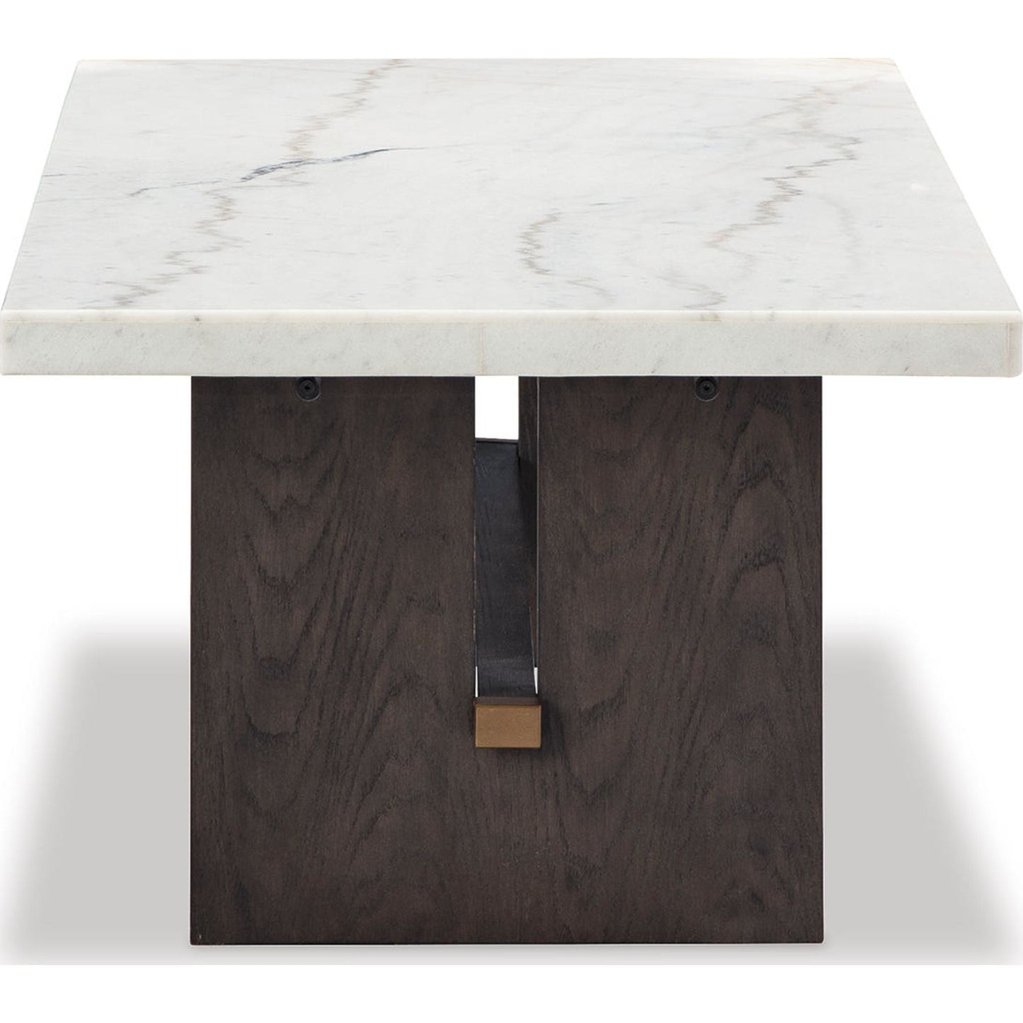 Table basse Burkhaus - Blanc/marron foncé