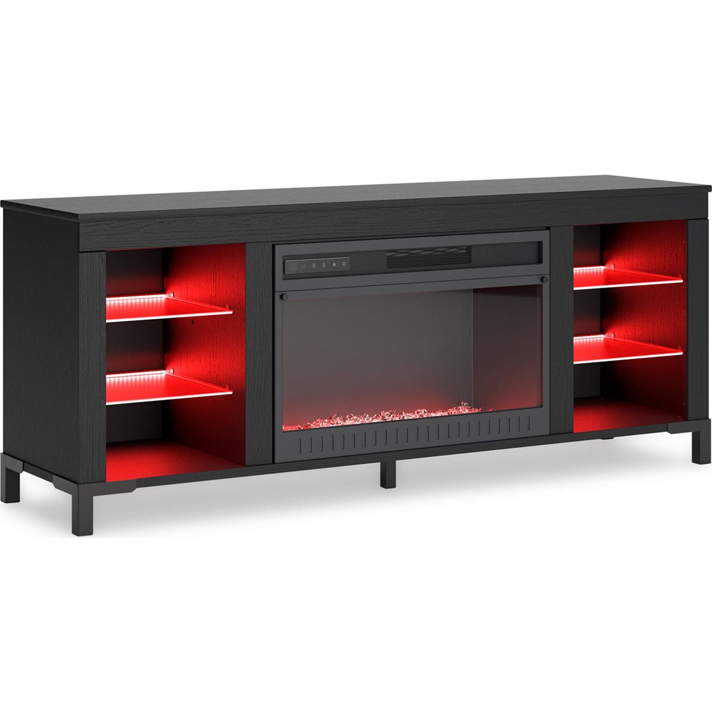 Meuble TV Cayberry avec cheminée - Noir