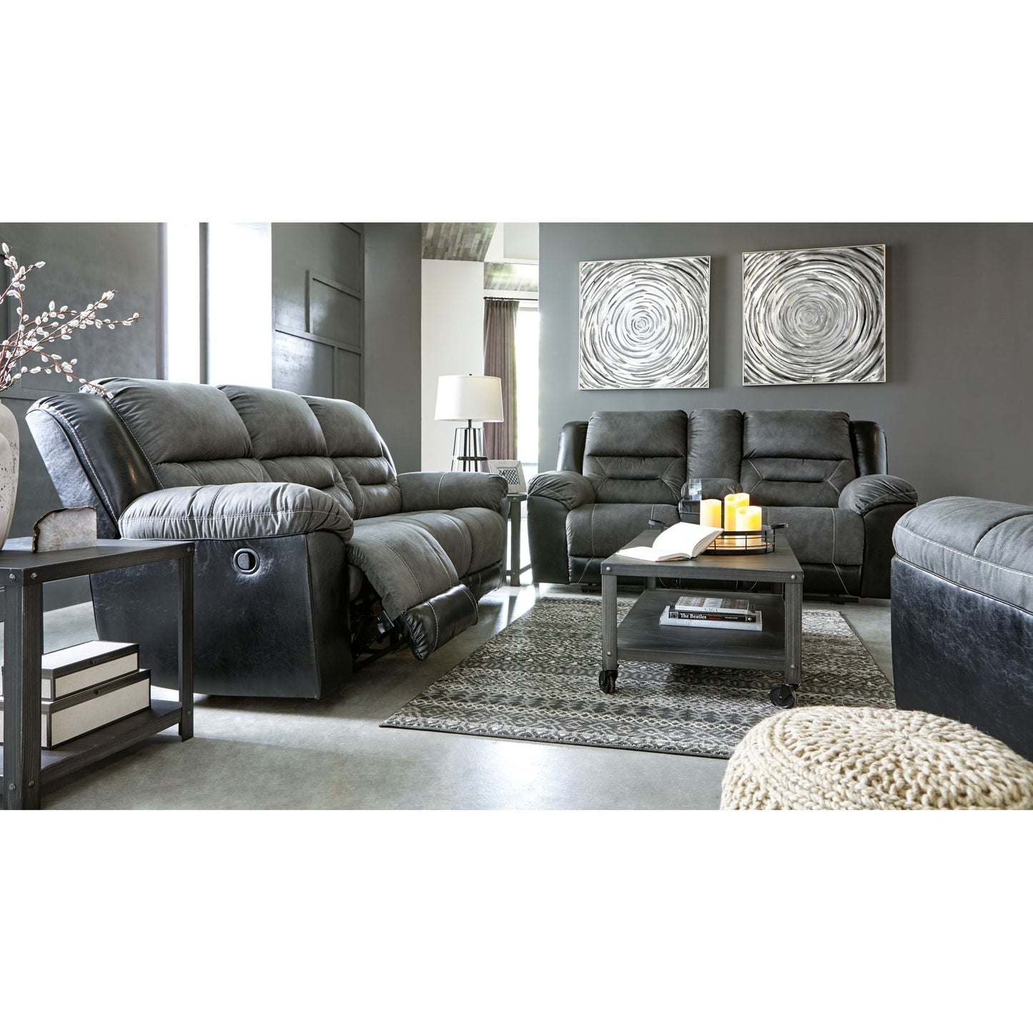 Causeuse inclinable Earhart avec console - Ardoise