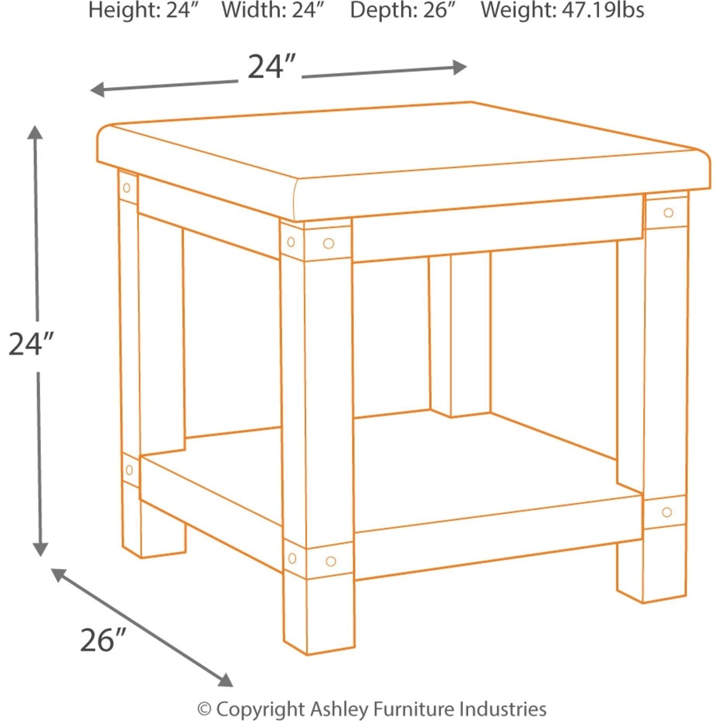 Table d'appoint Carynhurst - Blanc délavé gris