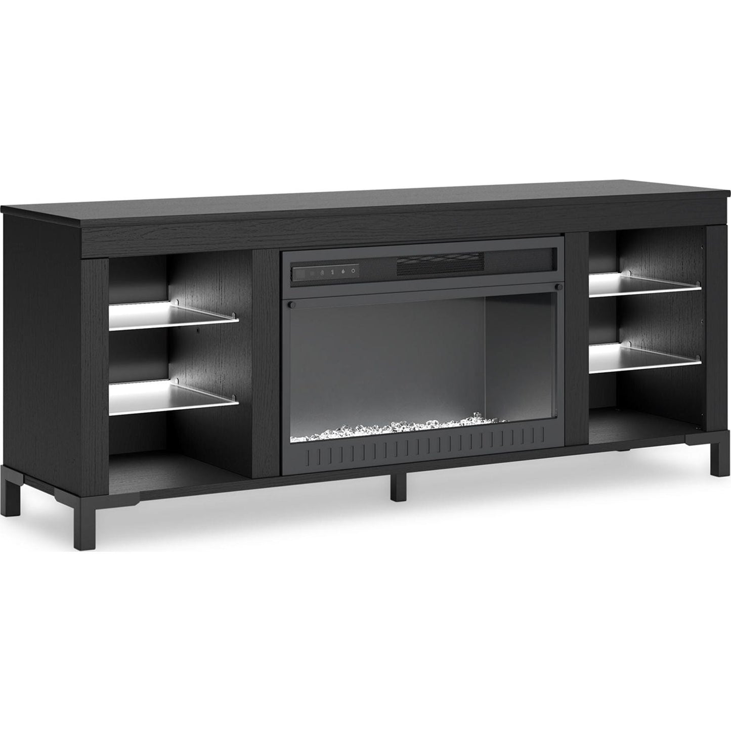 Meuble TV Cayberry avec cheminée - Noir