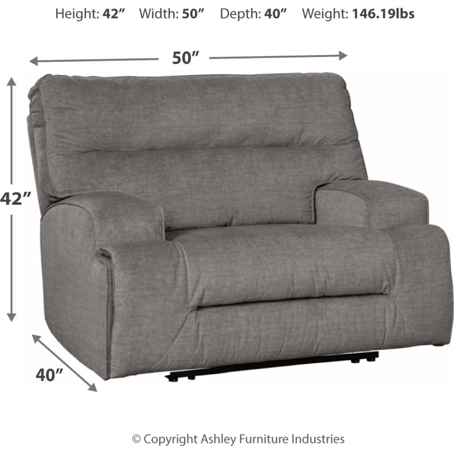 Fauteuil inclinable Coombs à assise large - Anthracite