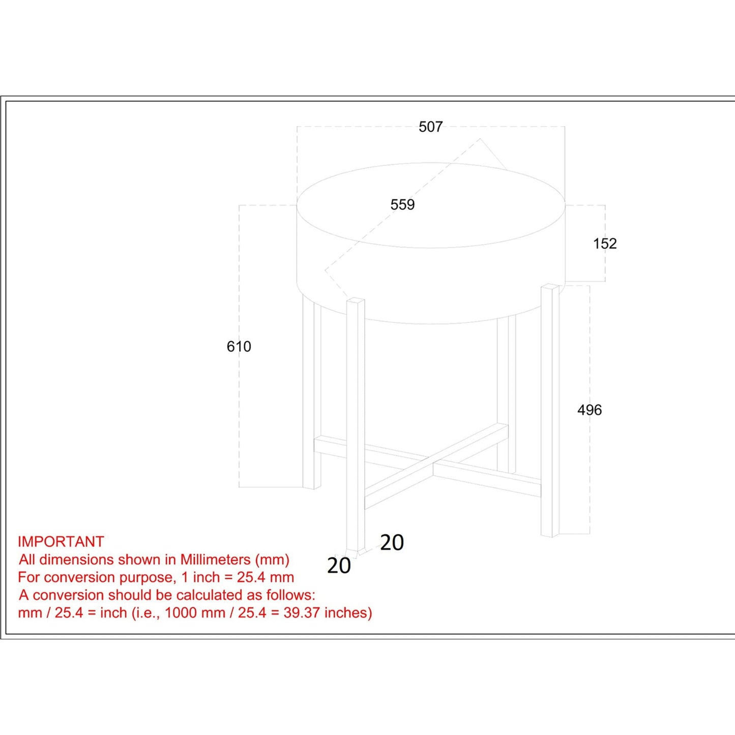 Table d'appoint Blox - Naturel