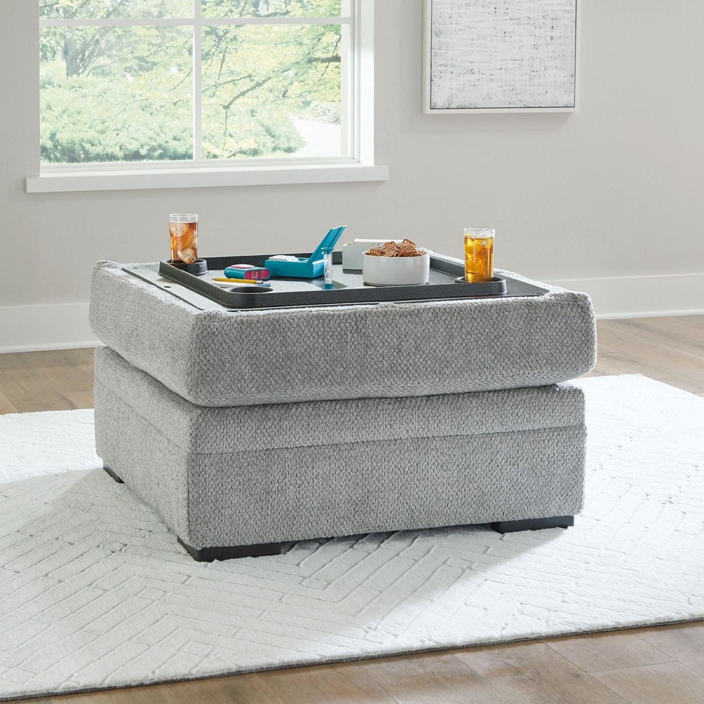 Pouf de rangement Casselbury - Ciment