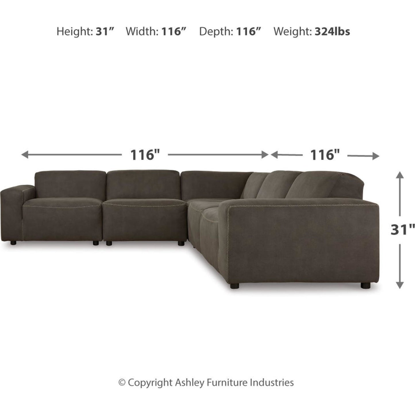 Canapé modulable Allena 5 pièces