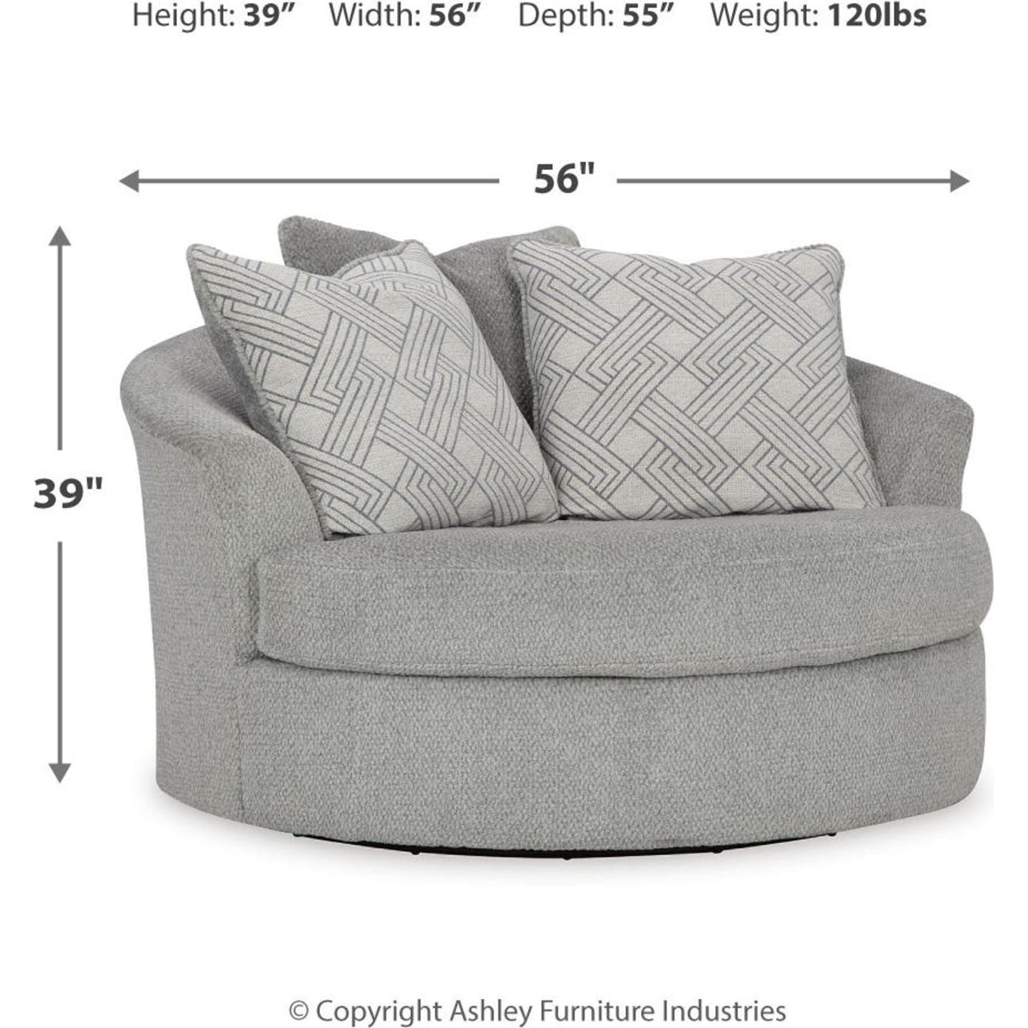 Chaise pivotante Casselbury - Ciment