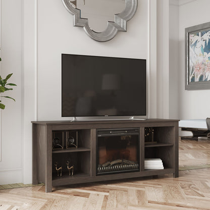 Meuble TV Brenna avec cheminée