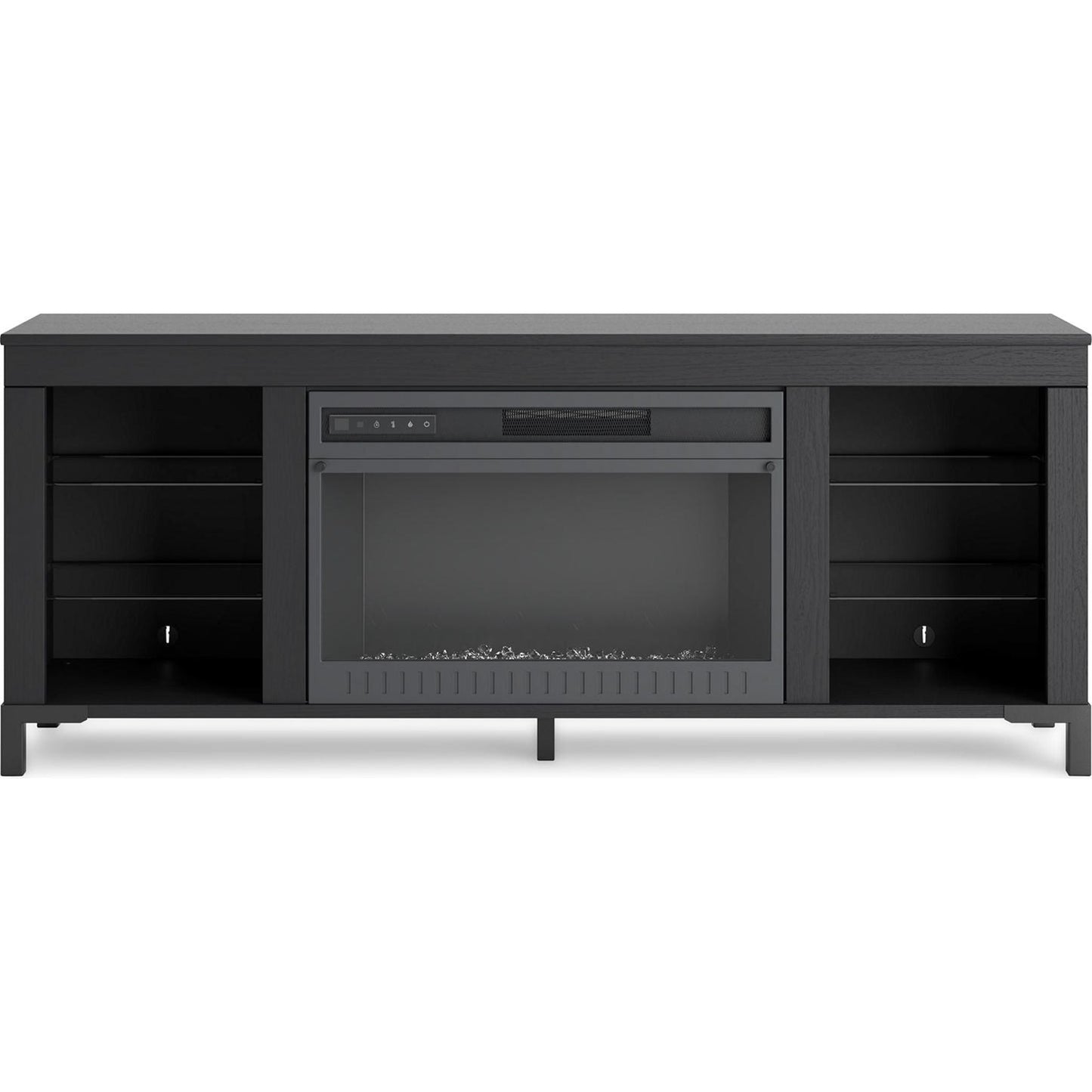 Meuble TV Cayberry avec cheminée - Noir
