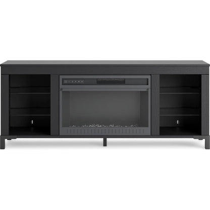 Meuble TV Cayberry avec cheminée - Noir