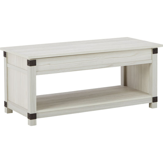 Table basse rectangulaire relevable Bayflynn - Blanchi à la chaux