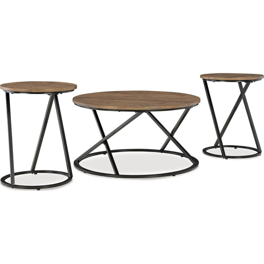 Tables Cassbryn (lot de 3) - Marron/Noir