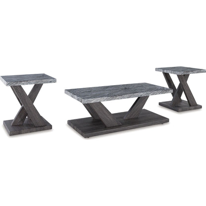 Lot de 3 tables Bensonale - Marron/Gris